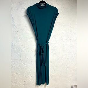 Loft aqua green midi dress